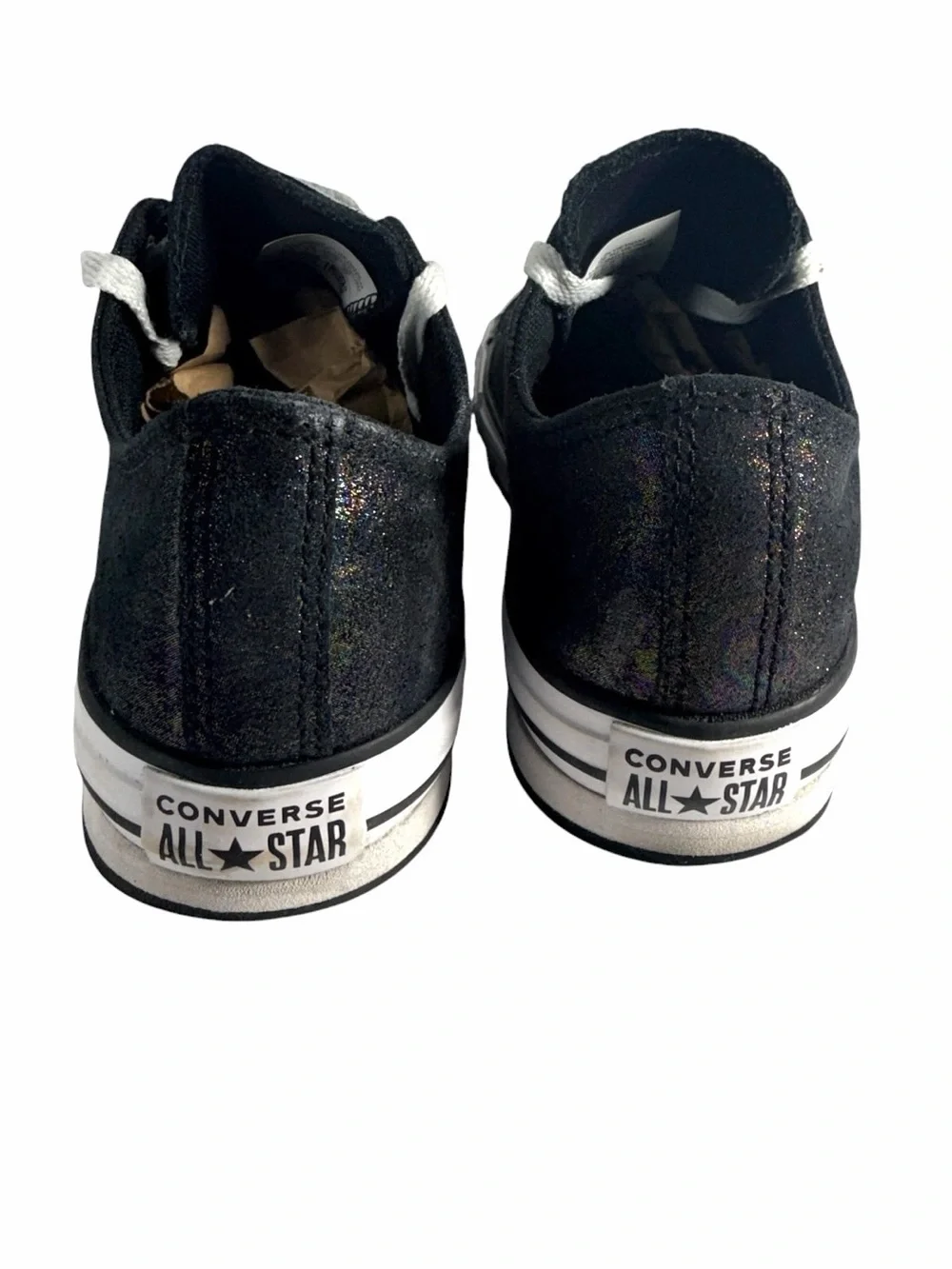Converse All Star Glitter Low Top Sneakers | Black Multi Sparkle Junior Size 5
